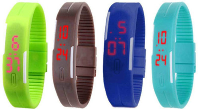 

Kissu Led Magnet Band Combo of 4 Green, Brown, Blue And Sky Blue Watch - For Men & Women