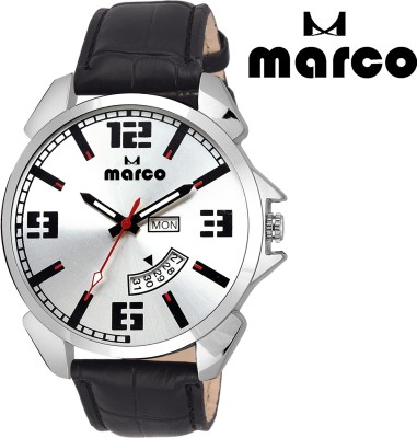 Marco DAY AND DATE 2015-WHT-BLK Analog Watch  - For Men   Watches  (Marco)