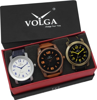 Volga VLW05-11-22-33 Mens Leather Belt Combo With Designer Stylish Branded Attractive box Analog Watch  - For Men   Watches  (Volga)