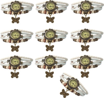 NS18 Vintage Butterfly Rakhi Combo of 10 White Analog Watch  - For Women   Watches  (NS18)
