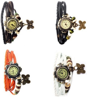 Felizer Pack of 4 Multi Strap Fancy Butterfly Bracelet Vintage Analog Watch  - For Women   Watches  (Felizer)