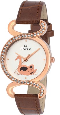 Marco JEWEL MR-LR50-WHT-BRW Analog Watch  - For Women   Watches  (Marco)
