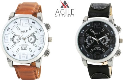 Agile AGC013 Classique Chrono pattern Dial Analog Watch  - For Men   Watches  (Agile)