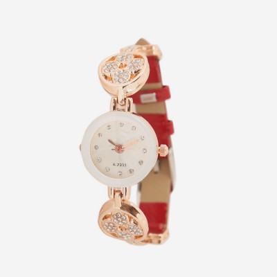 HK Red Gold Diamond Studded Watch  - For Women   Watches  (HK)