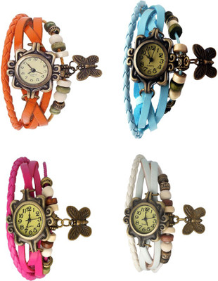 

NS18 Vintage Butterfly Rakhi Combo of 4 Orange, Pink, Sky Blue And White Watch - For Women