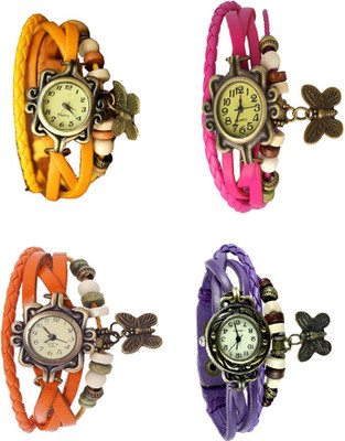 

Kissu Vintage Rakhi Combo of 4 Yellow, Orange, Pink And Purple Watch - For Women