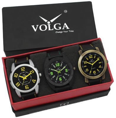 Volga VLW05-18-25-33 Mens Leather Belt Combo With Designer Stylish Branded Trendy box Analog Watch  - For Men   Watches  (Volga)
