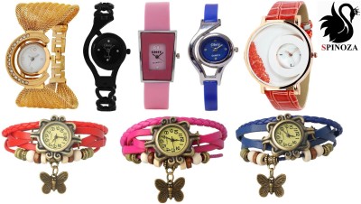 SPINOZA glory multicolor fancy watches and vintage multicolor watches set of 8 Analog Watch  - For Women   Watches  (SPINOZA)