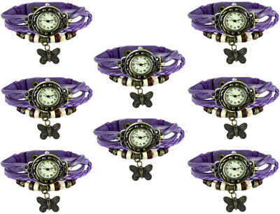 

Kissu Vintage Rakhi Combo of 8 Purple Watch - For Women