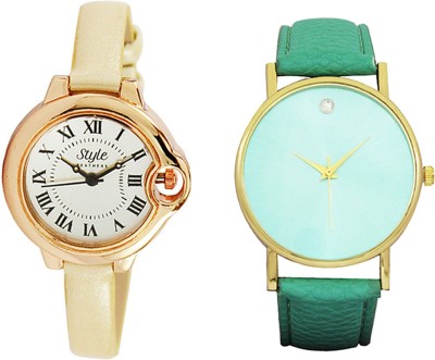 Style Feathers SFCTRDCREAM&SDGREEN-001 Analog Watch  - For Women   Watches  (Style Feathers)