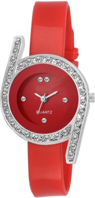 Pappi Boss QUALITY ASSURED Sober Red Stone Studded Casual Analog Watch  - For Women   Watches  (Pappi Boss)
