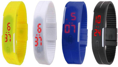 

Kissu Led Magnet Band Combo of 4 Yellow, White, Blue And Black Watch - For Men & Women