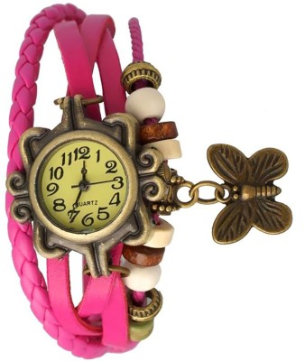 Keepkart Butterfly Pink Leather Vintage 3822 Watch  - For Girls   Watches  (Keepkart)