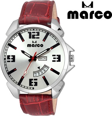 Marco DAY AND DATE 2015-WHT-RED Analog Watch  - For Men   Watches  (Marco)
