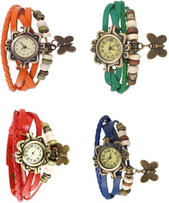 NS18 Vintage Butterfly Rakhi Combo of 4 Orange, Red, Green And Blue Watch  - For Women   Watches  (NS18)