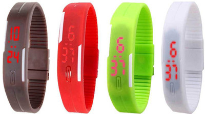 

Kissu Led Magnet Band Combo of 4 Brown, Red, Green And White Watch - For Men & Women