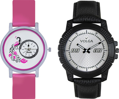 View Volga Designer FVOLGA Beautiful New Branded Type Watches Men and Women Combo48 VOLGA Band Analog Watch  - For Couple Wrist Watches Price Online(Volga)