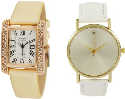 Style Feathers SFCTSQCREAM&SDWHITE-001 Analog Watch  - For Women   Watches  (Style Feathers)