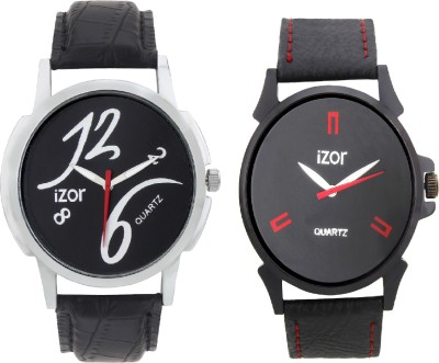 iZor Stylish Combo of Black Dial Black Strap Analog Watch  - For Men   Watches  (iZor)