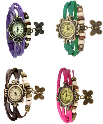 

Kissu Vintage Rakhi Combo of 4 Purple, Brown, Green And Pink Watch - For Women