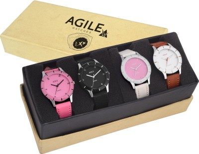 Agile AGC029 Agile Stylish Combo of 4 for Women and Girls Analog Watch  - For Women   Watches  (Agile)