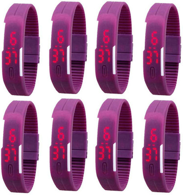 

Kissu Led Magnet Band Combo of 8 Purple Watch - For Men & Women