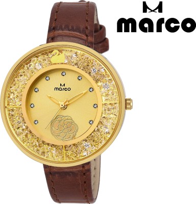 Marco JEWEL DIAMOND BEADS MR-LR M2 GGOLD-BRW Analog Watch  - For Women   Watches  (Marco)