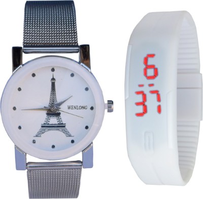 Creator White Designer And Silicon Bracelet(Very May Colours) Analog-Digital Watch  - For Men & Women   Watches  (Creator)