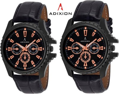 Adixion 133NL0101 New Chronograph Pattern Black Leather Analog Watch  - For Men   Watches  (Adixion)