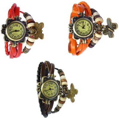 Felizo New look Vintage Bracelet Latkan Watch with Hanging Butterfly Analog Watch  - For Girls   Watches  (Felizo)