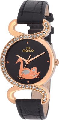 Marco JEWEL MR-LR50-BLK-BLK Analog Watch  - For Women   Watches  (Marco)