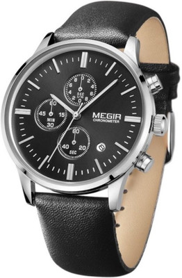 

Megir Gmarks-2011-Black Chrono Executive Watch - For Men