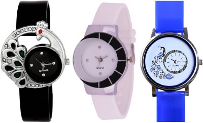 SPINOZA Glory Blue black and white designer peacock latest collaction Analog Watch  - For Women   Watches  (SPINOZA)