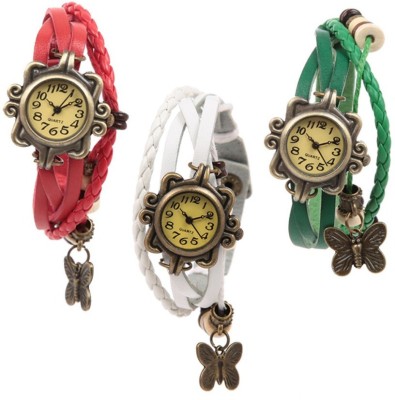 Felizo Vintage 04 Vintage Bracelet Latkan Watch with Hanging Butterfly Analog Watch  - For Girls   Watches  (Felizo)