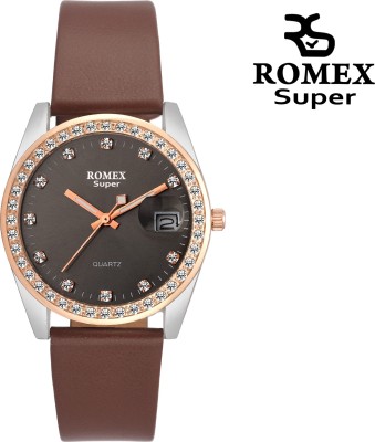 Romex Chocolate Everrose Dial Lady Date Watch  - For Women   Watches  (Romex)