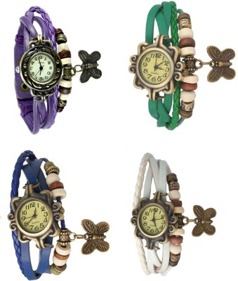 NS18 Vintage Butterfly Rakhi Combo of 4 Purple, Blue, Green And White Analog Watch  - For Women   Watches  (NS18)