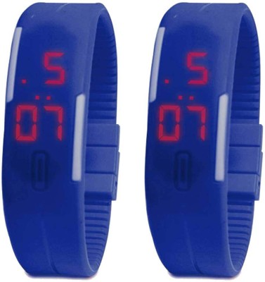 NS18 Silicone Led Magnet Band Set of 2 Blue Digital Watch  - For Boys & Girls   Watches  (NS18)