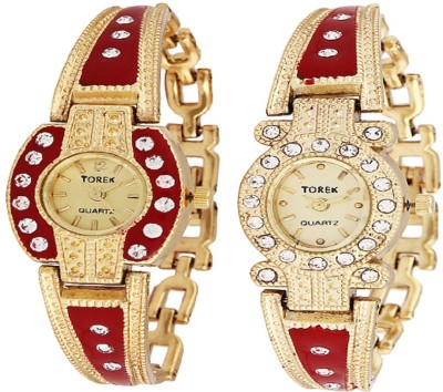 Torek Red Diamond Rounded Analog Watch  - For Women   Watches  (Torek)