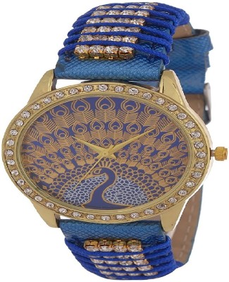 GT Gala Time Peacock Printed Design Blue Color Leather Strap Analog Watch  - For Women   Watches  (GT Gala Time)