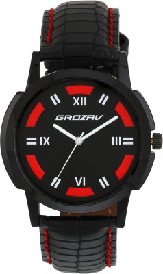 Grozav 102_BLACK_BLACKRED Analog Watch  - For Men   Watches  (GROZAV)