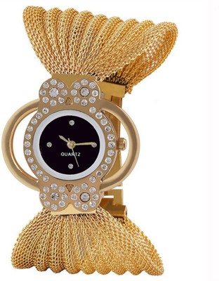 keepkart Glory Golden Diamond Julo Black Dial Watch  - For Women   Watches  (Keepkart)