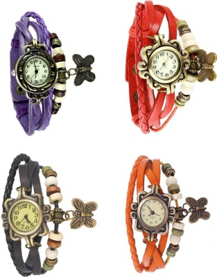 NS18 Vintage Butterfly Rakhi Combo of 4 Purple, Black, Red And Orange Watch  - For Women   Watches  (NS18)