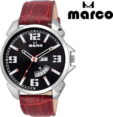 Marco DAY AND DATE 2015-BLK-RED Analog Watch  - For Men   Watches  (Marco)