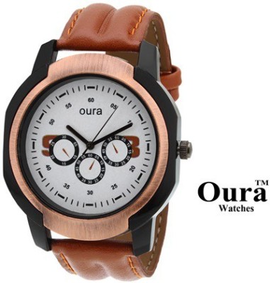Oura Casual Wear Tan Leather Watch Analog Watch  - For Men   Watches  (Oura)