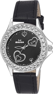 Marco DIAMOND MR-LR 6000 BLACK Analog Watch  - For Women   Watches  (Marco)