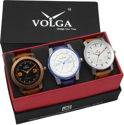 Volga VLW05-21-27-41 Mens Leather Belt Combo With Designer Stylish Branded Trendy box Analog Watch  - For Men   Watches  (Volga)
