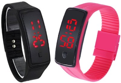 Haunt Unisex Smart Silicone Black & Pink LED Digital Watch  - For Boys & Girls   Watches  (Haunt)