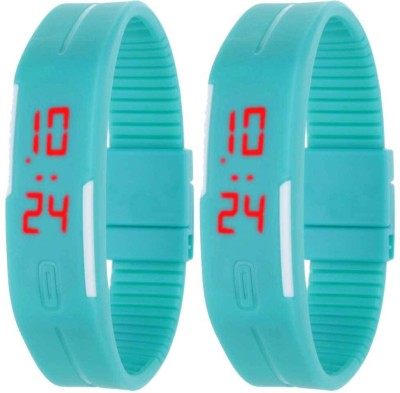 NS18 Silicone Led Magnet Band Set of 2 Sky Blue Digital Watch  - For Boys & Girls   Watches  (NS18)