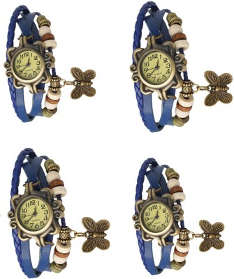 NS18 Vintage Butterfly Rakhi Combo of 4 Blue Analog Watch  - For Women   Watches  (NS18)