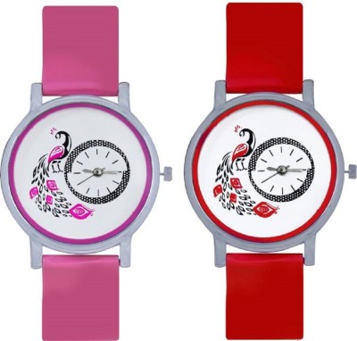 Keepkart Glory Morni Design Pink And Red Combo Of 2 Analog Watch  - For Girls   Watches  (Keepkart)